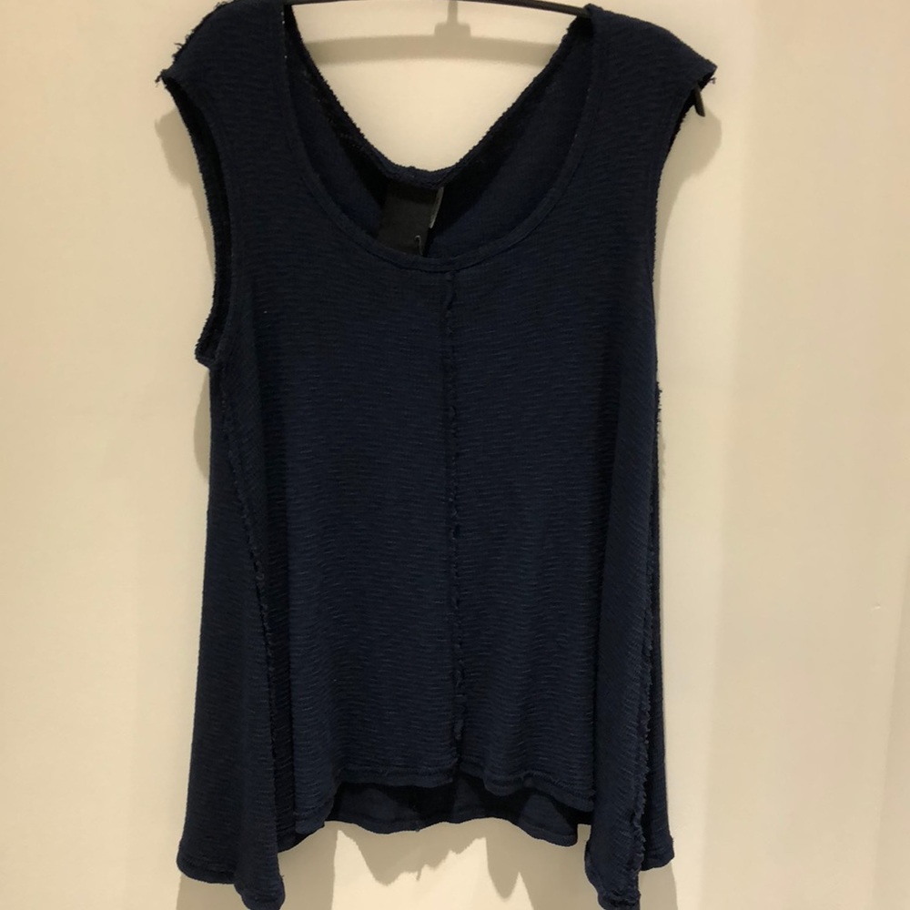 Heather thermal rib shark bite tank navy